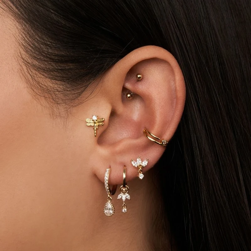 Hi-Life Lotus Ohrstecker 14K Vergoldet