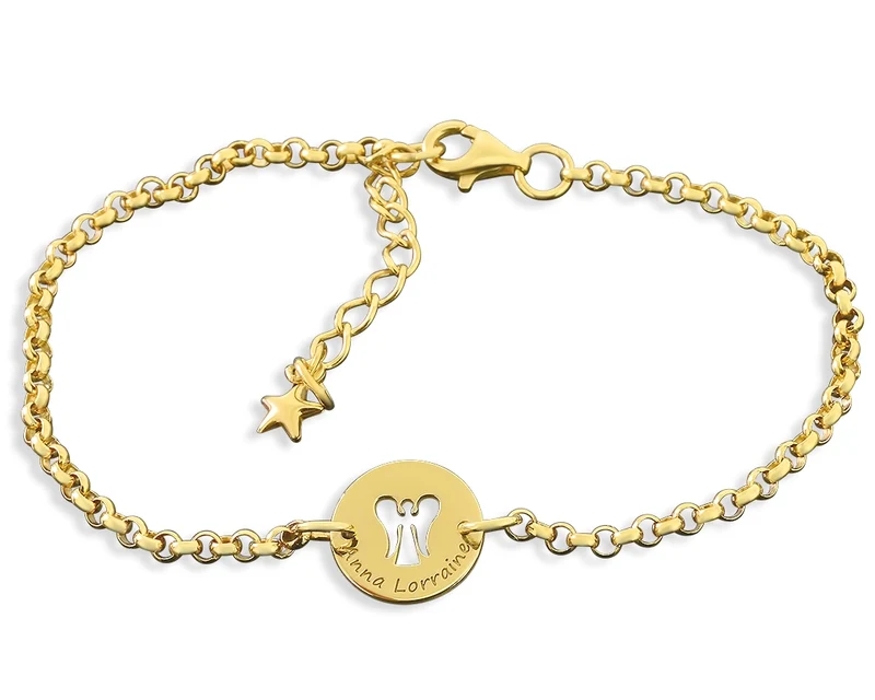 ARMBAND GOLD ENGEL SCHMUCK MIT GRAVUR