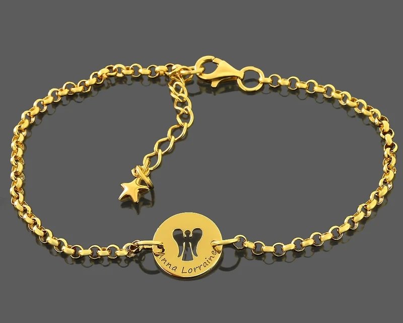 ARMBAND GOLD ENGEL SCHMUCK MIT GRAVUR