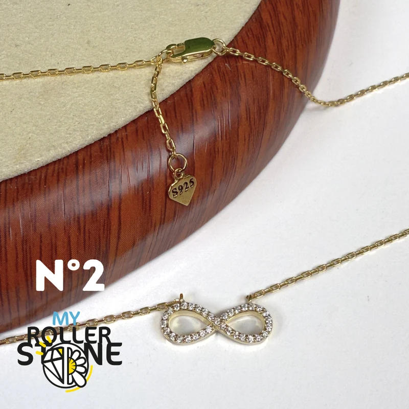 Unendlichkeitskette aus 925er Sterlingsilber und Zirkonia