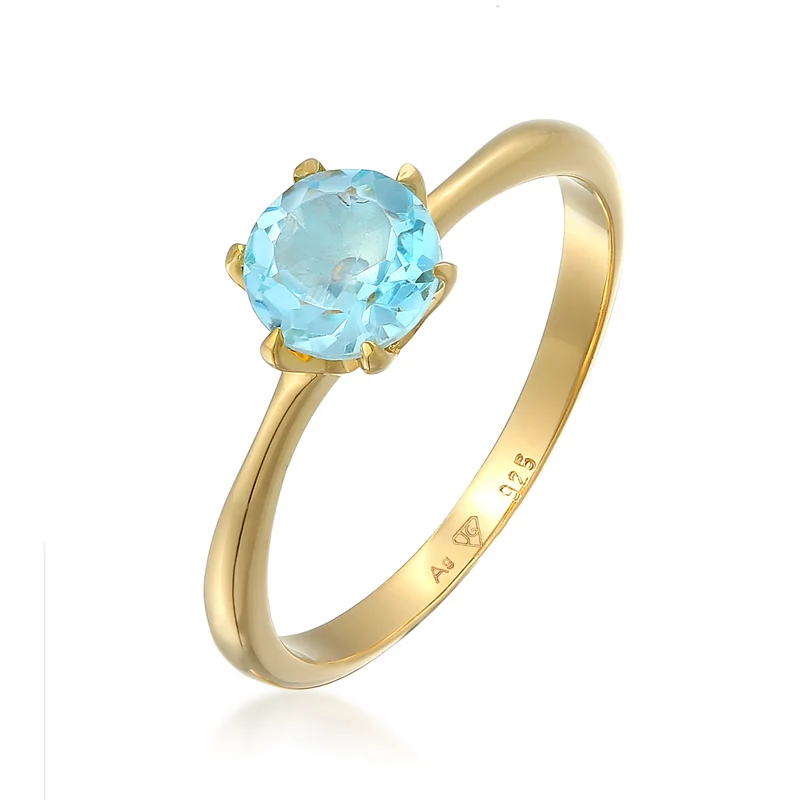 Solitär-Ring | Topas (Hellblau)