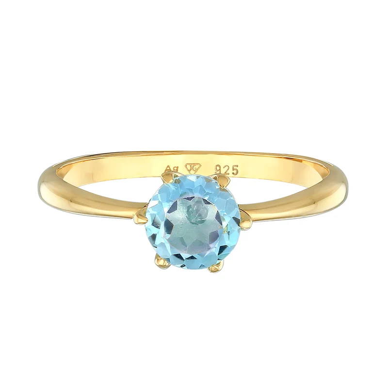Solitär-Ring | Topas (Hellblau)