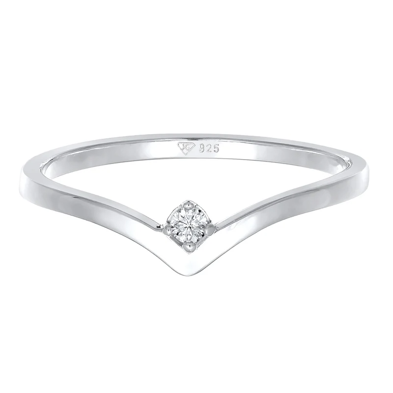 Verlobungsring V-Form | Diamant (Weiß, 0.035)