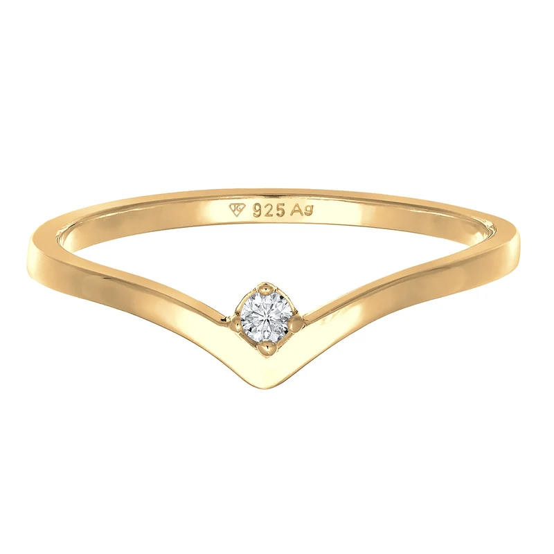 Verlobungsring V-Form | Diamant (Weiß, 0.035)
