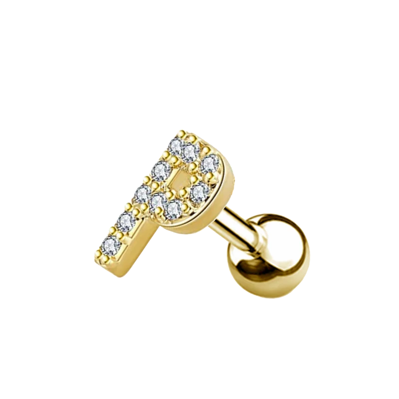 Letter Ohr Piercing Gold