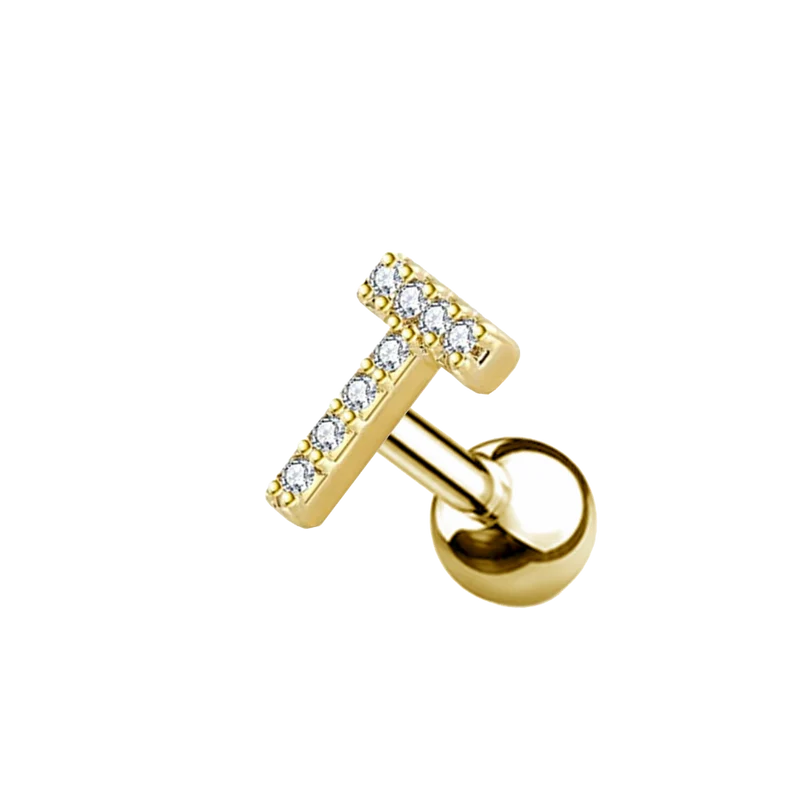 Letter Ohr Piercing Gold