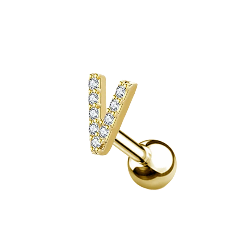 Letter Ohr Piercing Gold