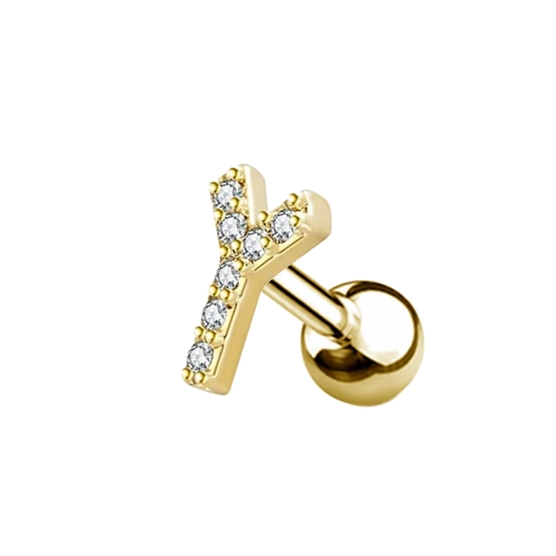 Letter Ohr Piercing Gold