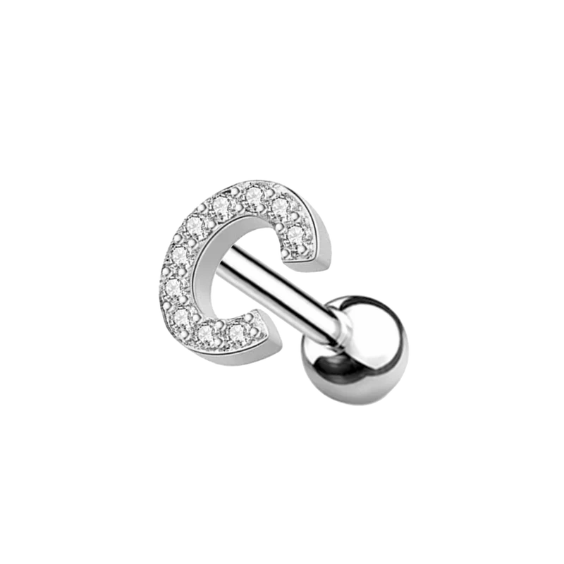 Letter Ohr Piercing Silber