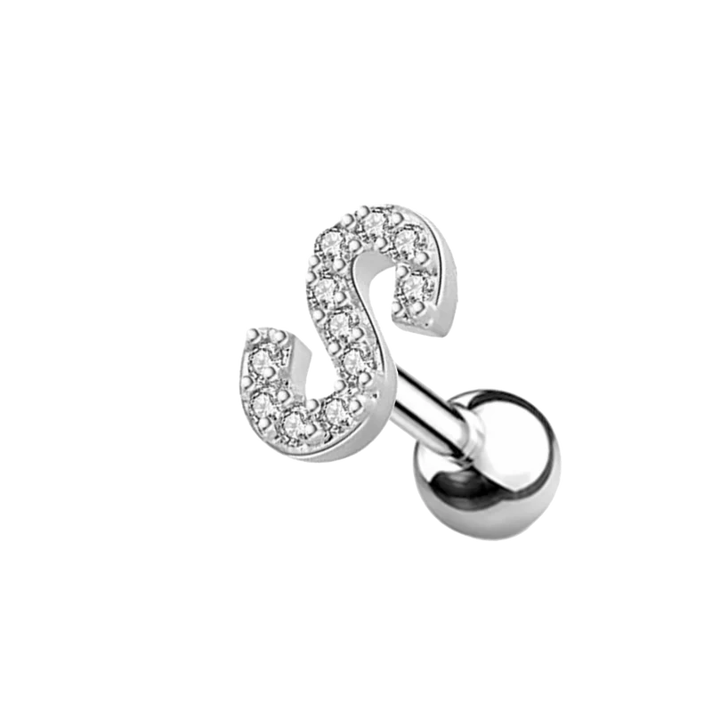 Letter Ohr Piercing Silber