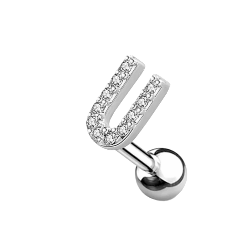 Letter Ohr Piercing Silber