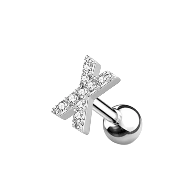 Letter Ohr Piercing Silber