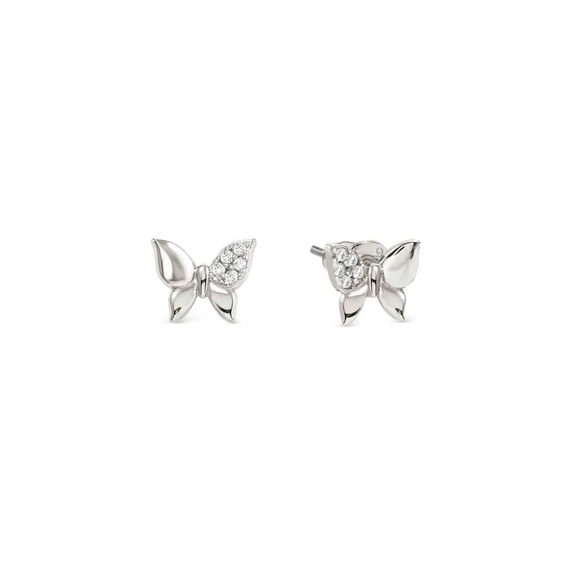 Petit Sparkle Silver Butterfly Earrings with CZ