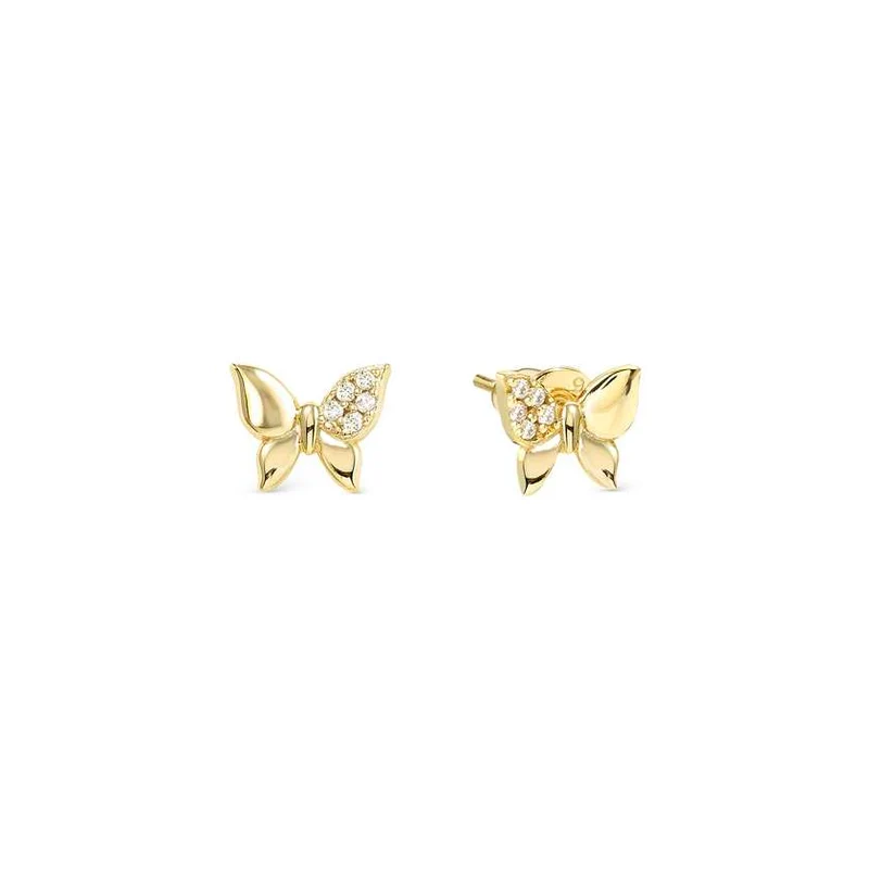 Petit Sparkle 18kt Gold Butterfly Earrings with CZ