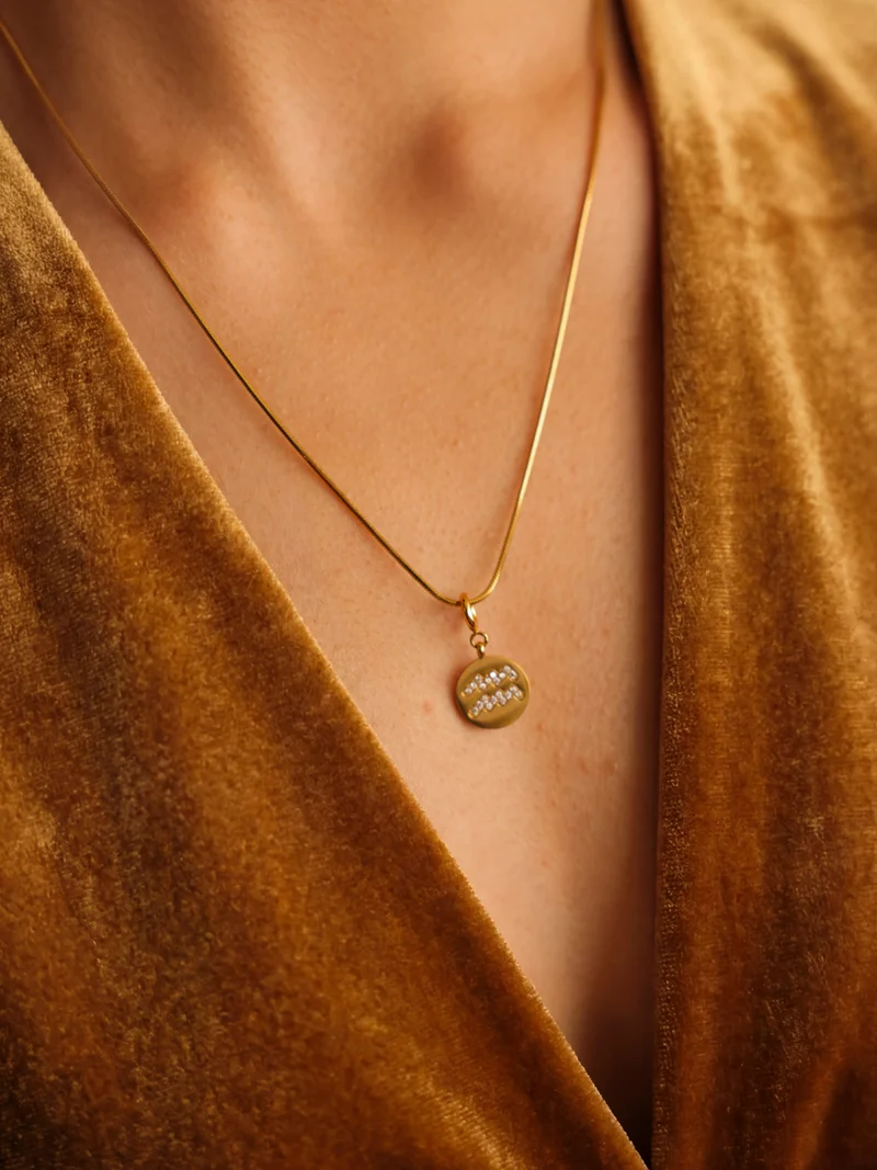 Twinkling Zodiac Ketten-Charm - Aquarius