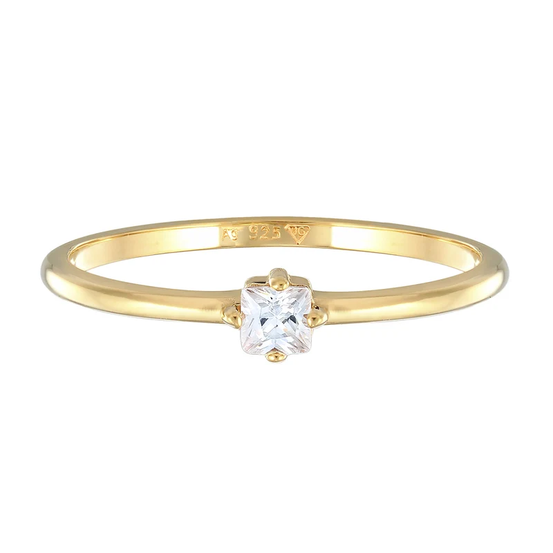 Solitär-Ring | Zirkonia Kristall (Weiß)