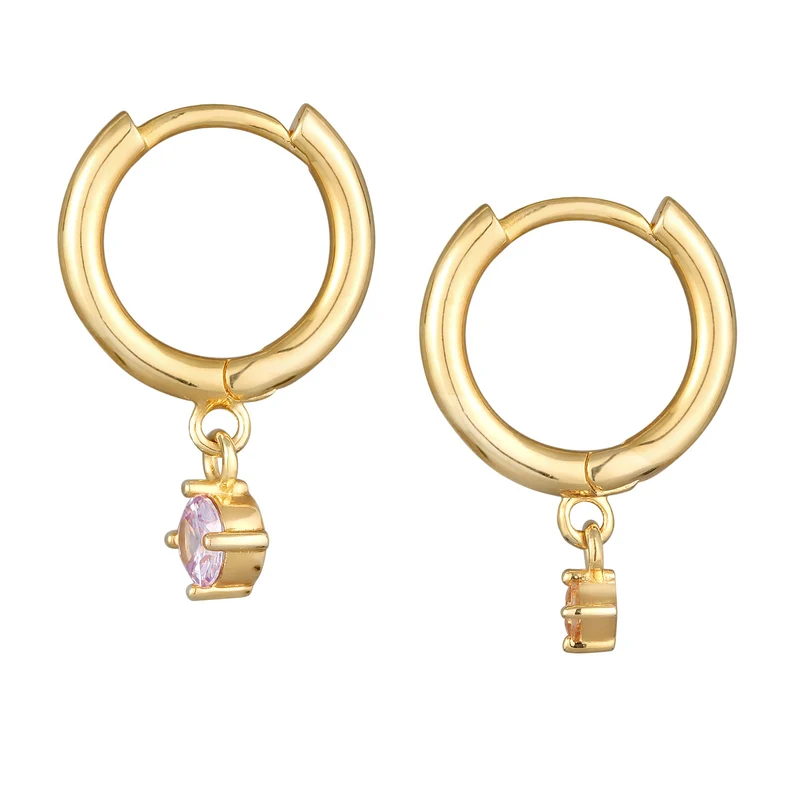 Ohrhänger Duo Stern Kreis | Kristalle (Orange, Rosa)