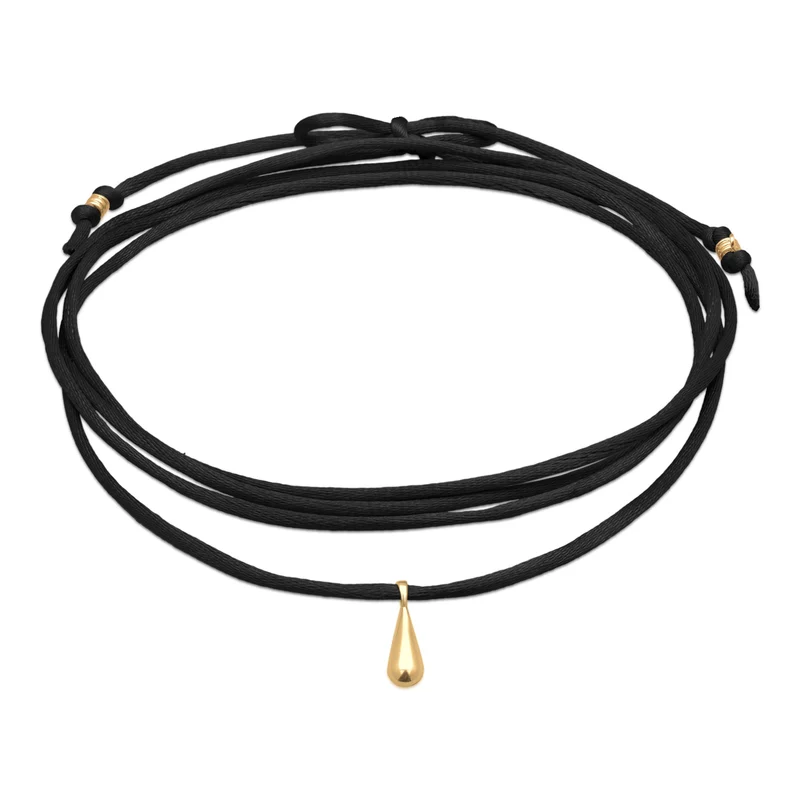 Choker Tropfen Anhänger | Satin (Grau)