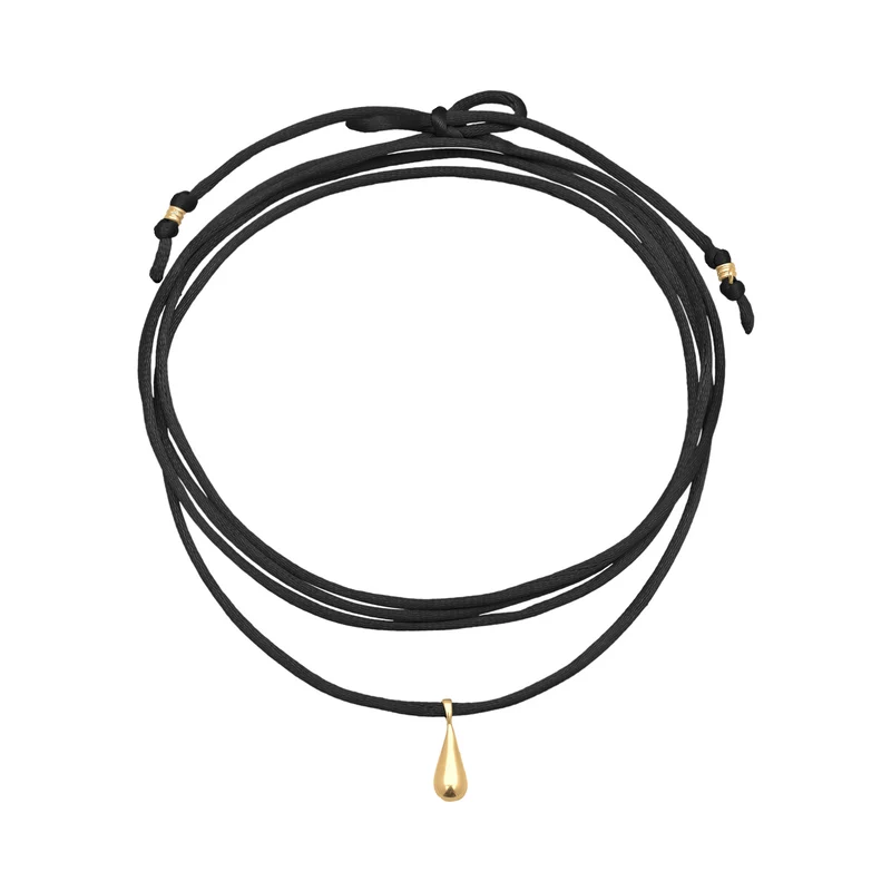 Choker Tropfen Anhänger | Satin (Grau)