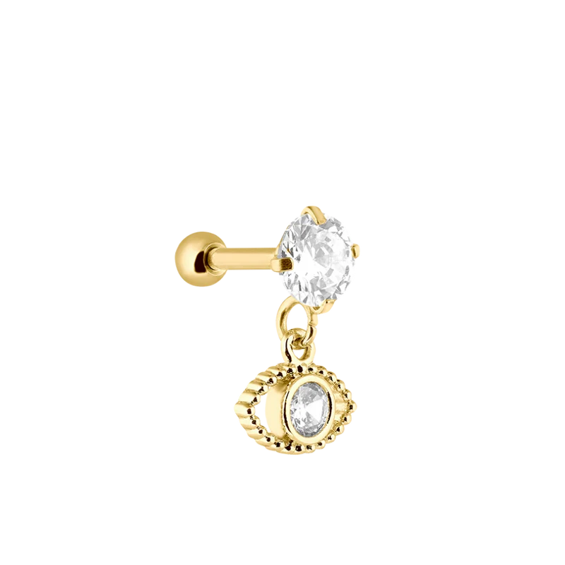 Dangle Eye Ohr Piercing Gold