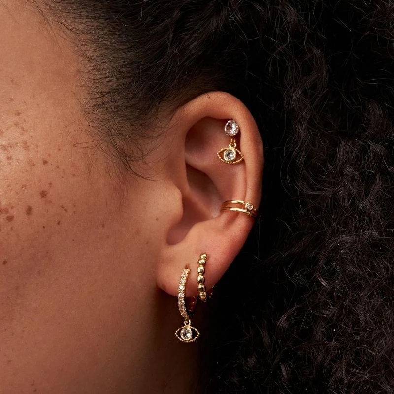Dangle Eye Ohr Piercing Gold