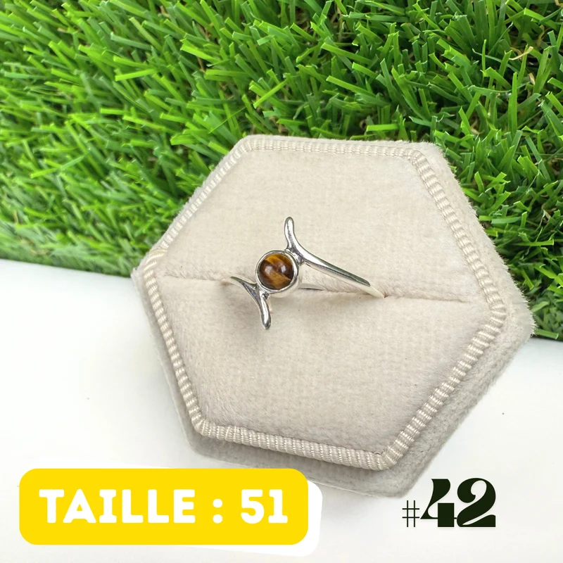 Tigerauge-Silberring Nr. 42
