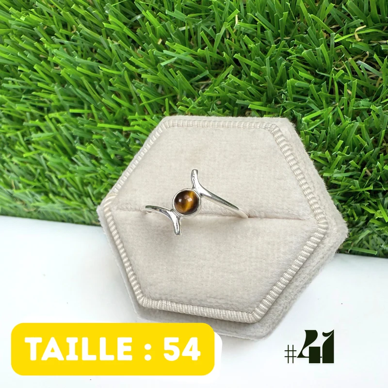 Tigerauge-Silberring Nr. 41