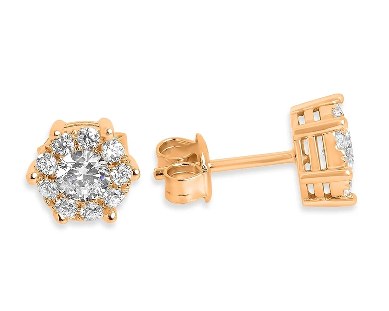 ELEGANTE OHRSTECKER MIT ZIRKONIA ROSÉ VERGOLDET OHRRINGE ROSÉ