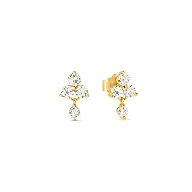 Life Bouquet 18kt Gold Earrings with CZ