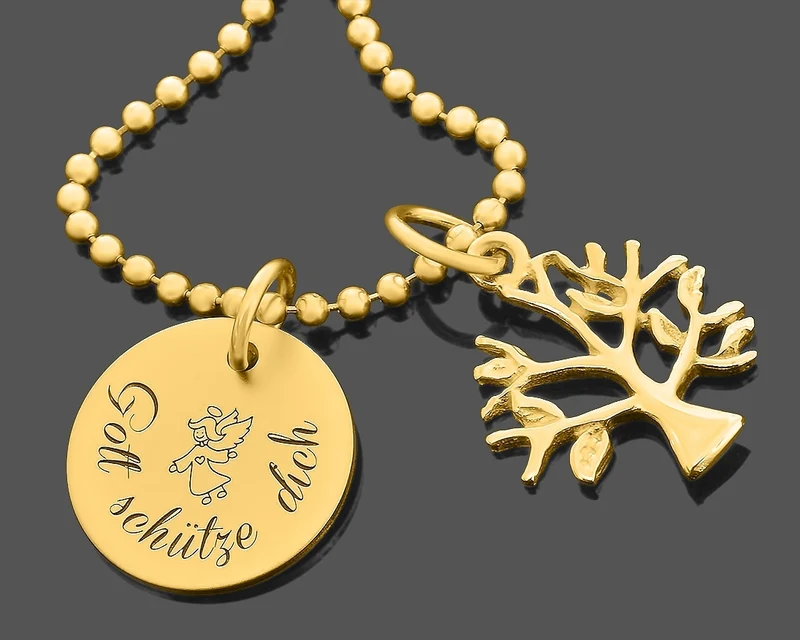 KETTE MIT GRAVUR VERGOLDET NAMENSKETTE SILBERSCHMUCK NAMEN