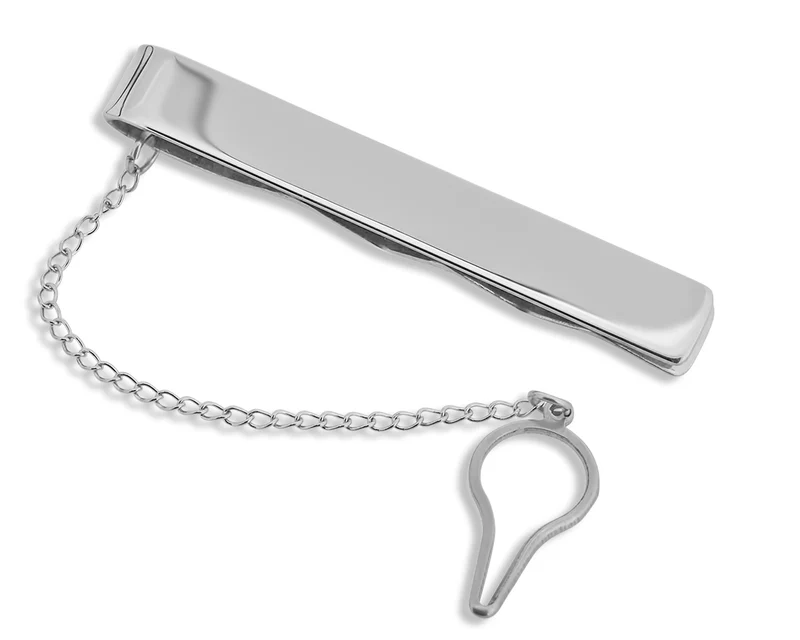 KRAWATTENKLAMMER MIT GRAVUR KRAWATTENNADEL MIT KETTE EDELSTAHL