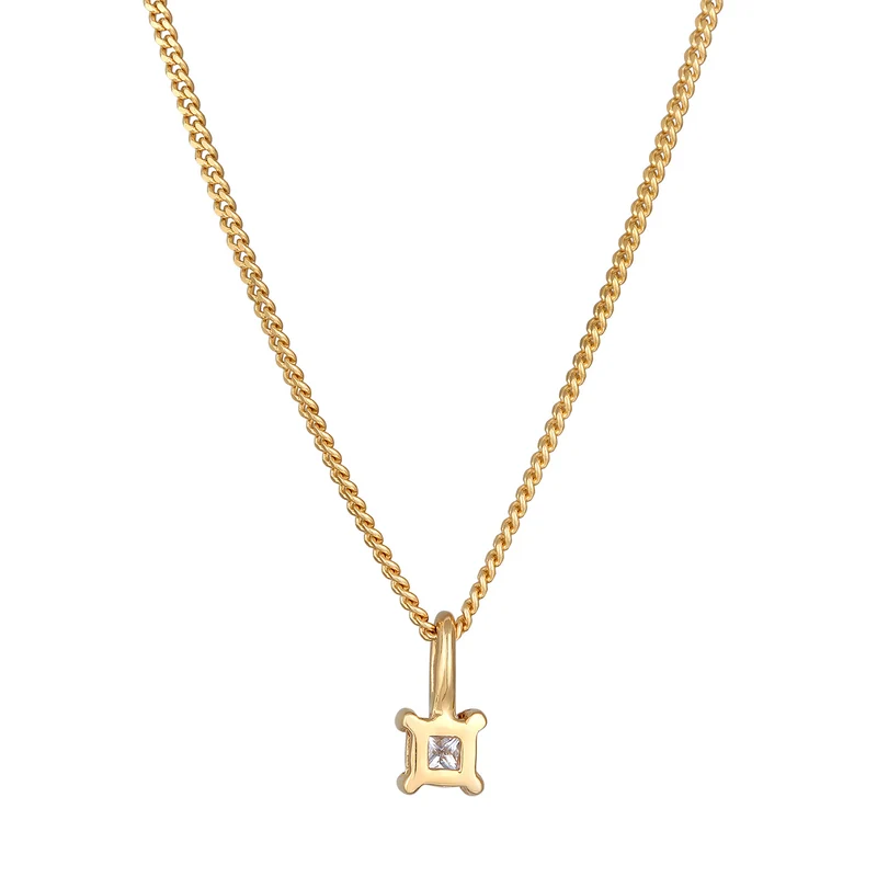 Solitär-Halskette | Diamant (Weiß, 0.1 ct.)