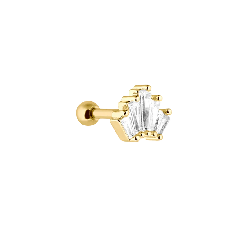 Baguette Throne Ohr Piercing Gold