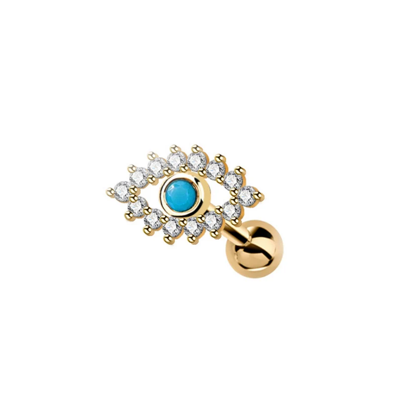 Turquoise Eye Ohr Piercing Gold