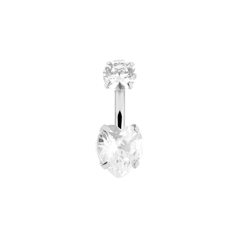 Heart Belly Button Ring Silber
