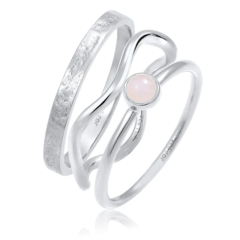 Solitär-Ringset | Opal Pink