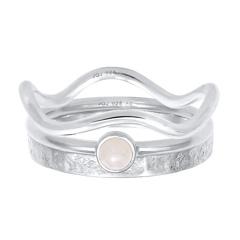 Solitär-Ringset | Opal Pink