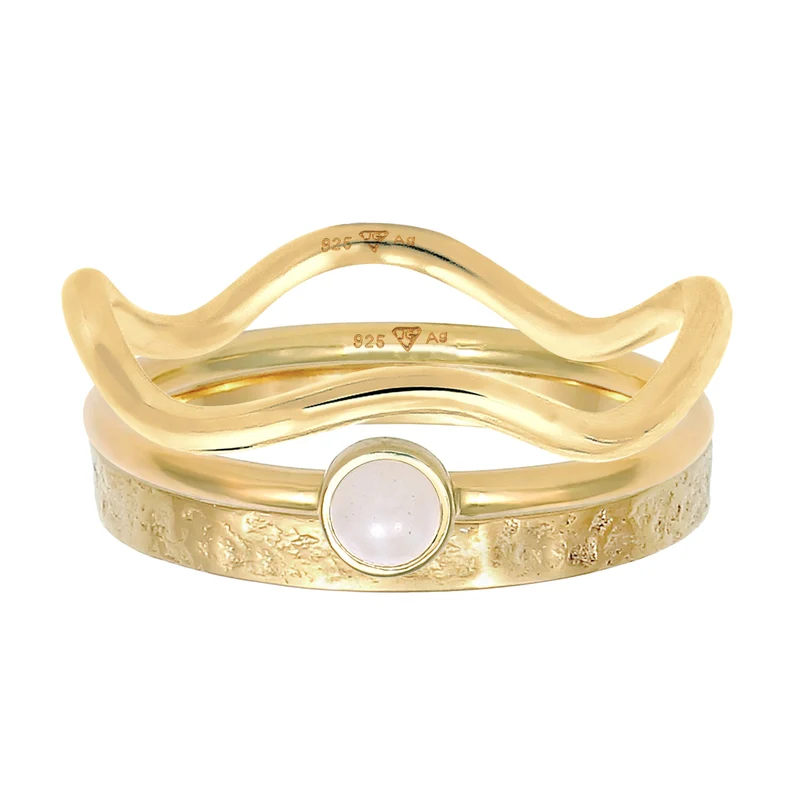 Solitär-Ringset | Opal Pink