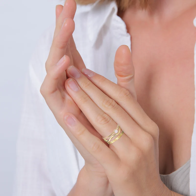 Solitär-Ringset | Opal Pink