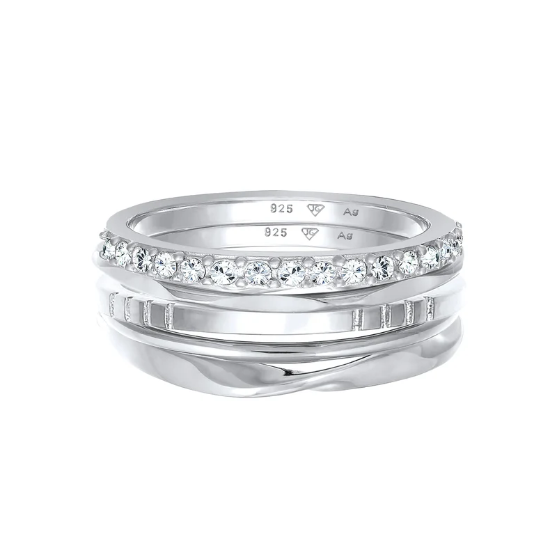 Ringset Basic | Mit Kristallen von Swarovski® (Weiß)