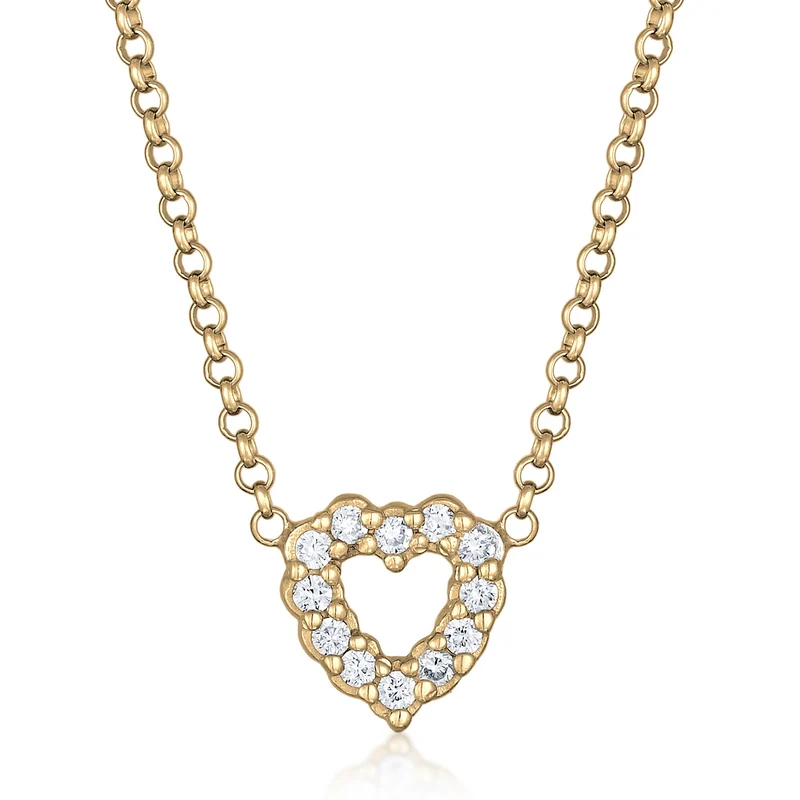 Halskette Herz | Laborgezüchteter Diamant (Weiß, 0.018 ct.)