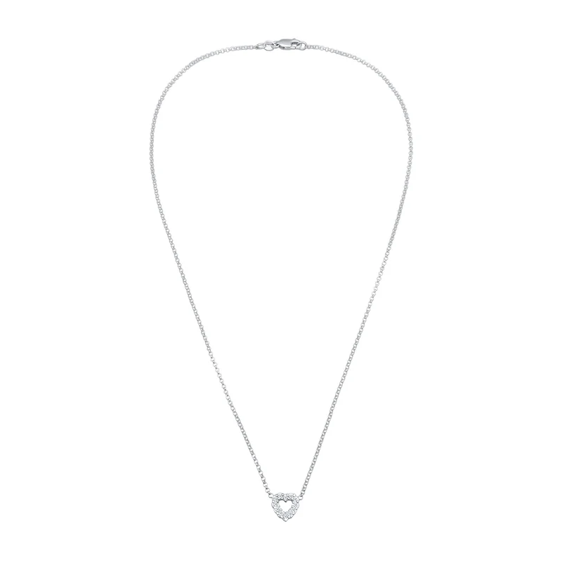 Halskette Herz | Laborgezüchteter Diamant (Weiß, 0.018 ct.)