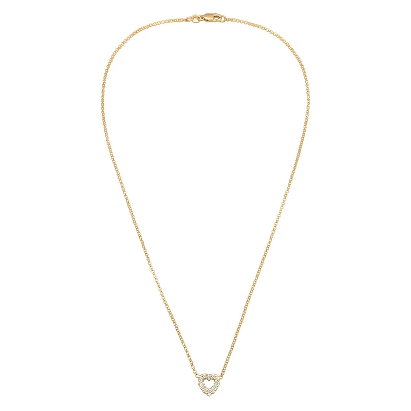 Halskette Herz | Laborgezüchteter Diamant (Weiß, 0.018 ct.)