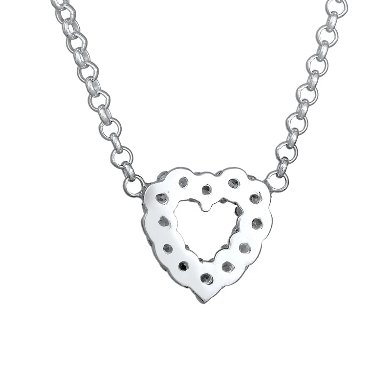 Halskette Herz | Laborgezüchteter Diamant (Weiß, 0.018 ct.)