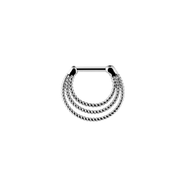 Triple Twist Clicker Piercing Silber