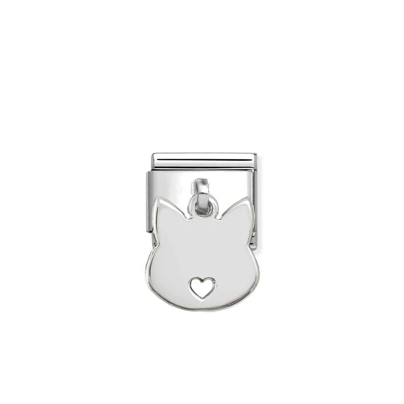 Classic Silver Cat Face Pendant Hanging Pendants Charms