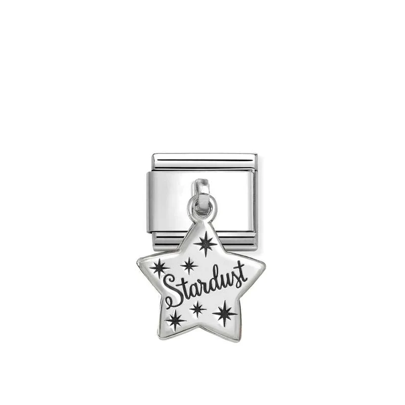 Classic Silver and Enamel Stardust Star Hanging Pendants Charms
