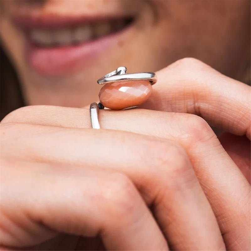 Feldspat Mondstein Liebesranken Fantasy Ring