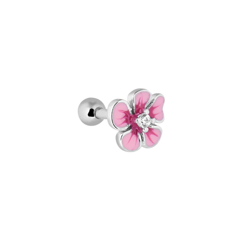 Pink Flower Ohr Piercing