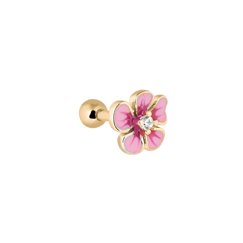 Pink Flower Ohr Piercing